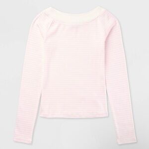 Wild Fable Light Pink Long Sleeve Stripe Top